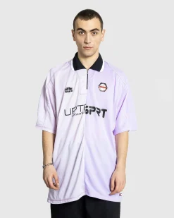 Cheap Martine Rose Half And Half Football Top lilac