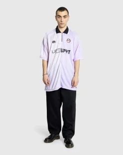 Cheap Martine Rose Half And Half Football Top lilac