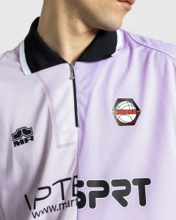 Cheap Martine Rose Half And Half Football Top lilac