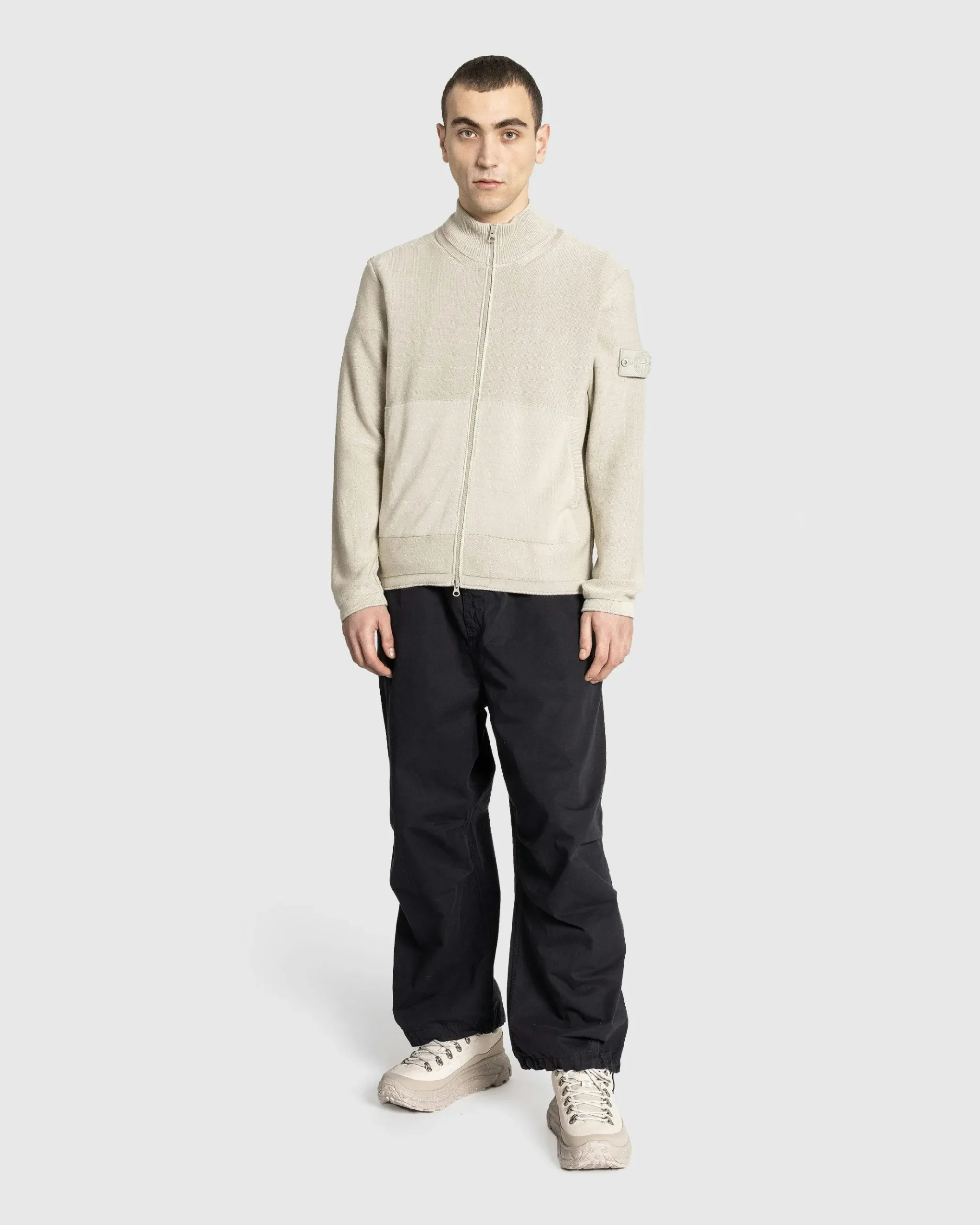 Store Stone Island Half-Zip Cardigan beige