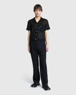 Best Sale Auralee Hard Twist Finx Linen Chino Slacks black
