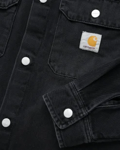 Discount Carhartt WIP Harvey Shirt Jacket Black/Dark Used Wash black/darkusedwash