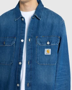 Online Carhartt WIP Harvey Shirt Jacket Blue/Dark Used Wash blue/darkusedwash