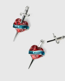 Online Jean Paul Gaultier Heart and Sword Earrings silver