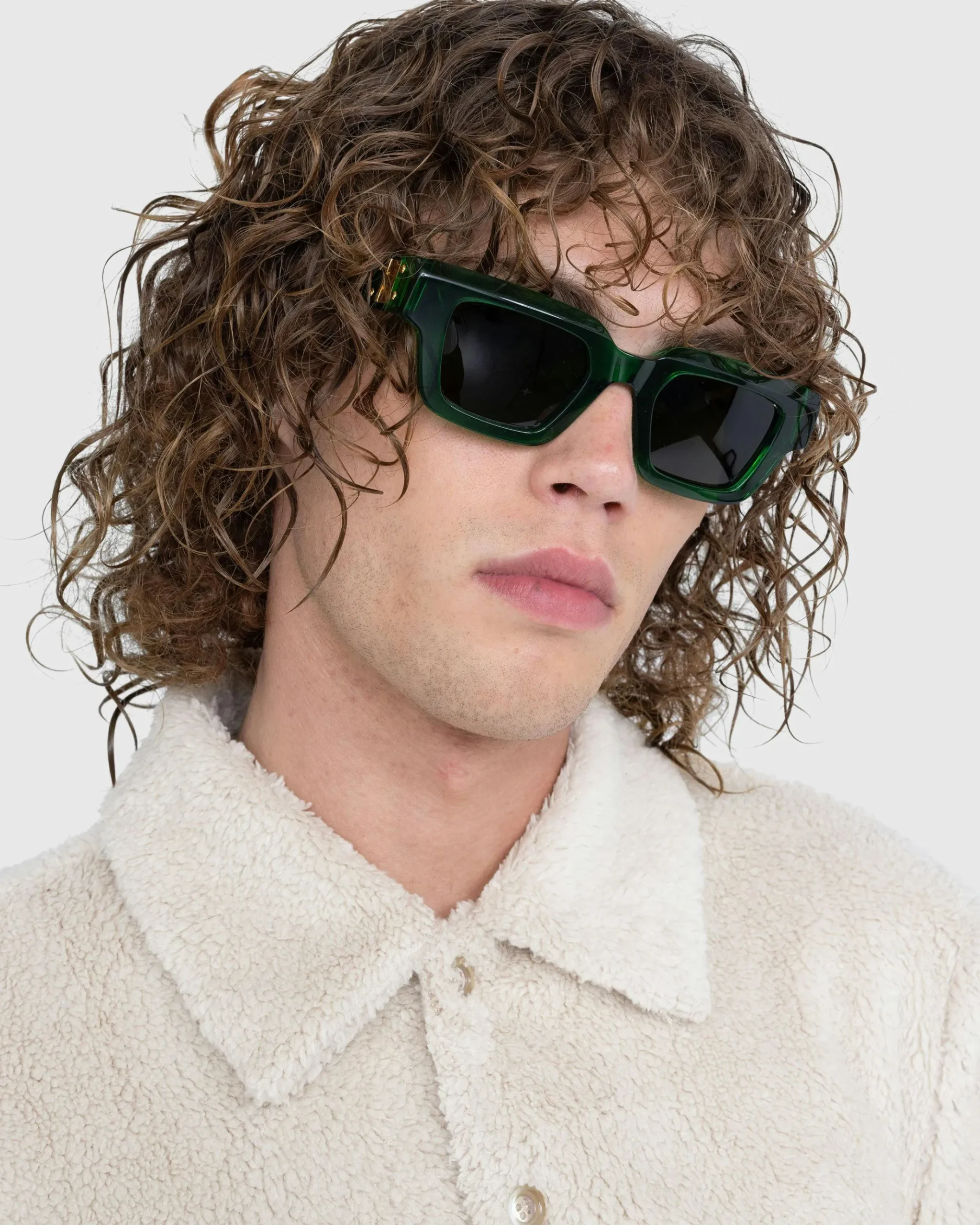 Sale Bottega Veneta Hinge Acetate Square Sunglasses green