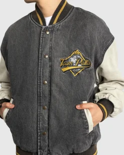 Fashion Patta Homerun Denim Varsity Jacket black
