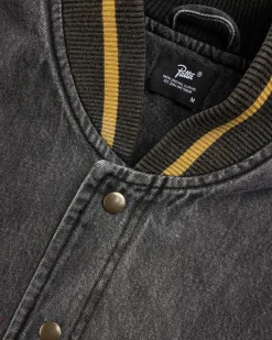 Fashion Patta Homerun Denim Varsity Jacket black