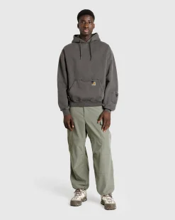 Shop Carhartt WIP Hooded Pigment Dyed Sweat soot