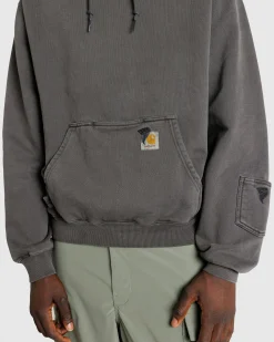 Shop Carhartt WIP Hooded Pigment Dyed Sweat soot