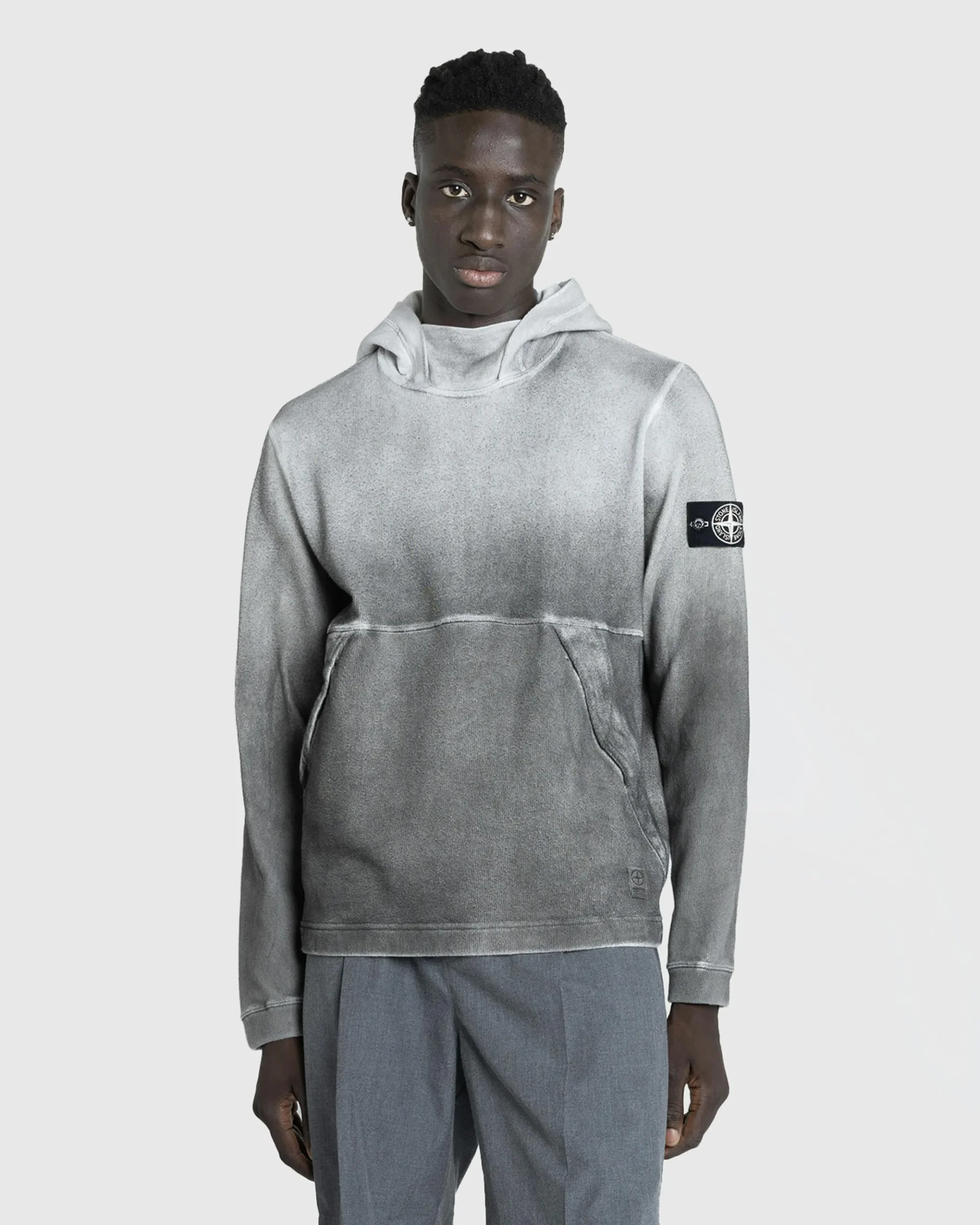 Hot Stone Island Hooded Sweatshirt Lead Grey leadgrey
