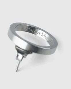 Shop Maison Margiela Hoop Earring Silver palladioburattato