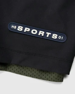Clearance Highsnobiety HS Sports Reversible Mesh Shorts Black/Khaki green