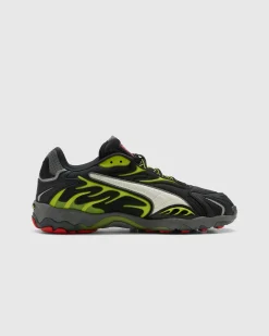 Hot Puma Inhale Distressed Black-Warm White-Lime Pow pumablack-warmwhite-limepow