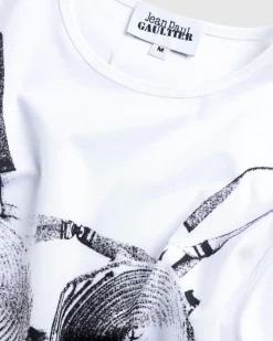 Fashion Jean Paul Gaultier Jersey Body Printed Madonna Corset Trompe L'Œil white/black