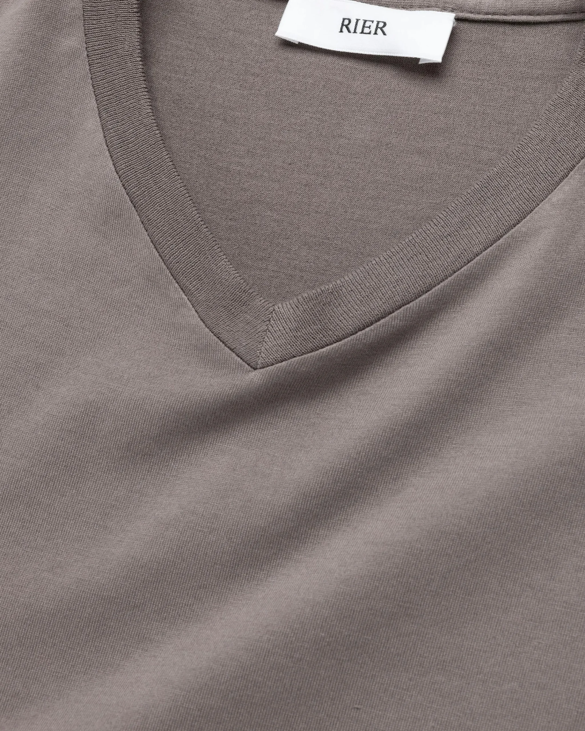 Discount Rier Jersey Cotton V-Neck T-Shirt Castlerock brown