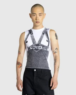 Online Jean Paul Gaultier Jersey Tank Top Printed Madonna Trompe L'Œil white/black