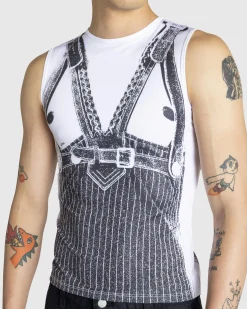 Online Jean Paul Gaultier Jersey Tank Top Printed Madonna Trompe L'Œil white/black