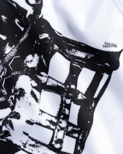 Shop Jean Paul Gaultier Jersey Top Printed Cage Trompe L'Œil white/black