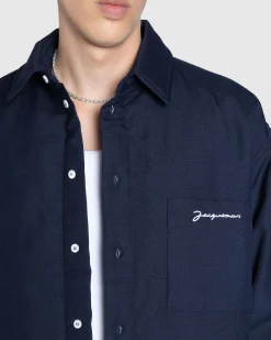 Cheap JACQUEMUS La Chemise Boulanger Dark Navy darknavy