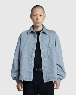 New JACQUEMUS La Chemise Boulanger grey/off-white