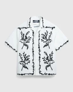 Clearance JACQUEMUS La Chemise Jean Print Mimosa Frise Black printmimosafriseblack