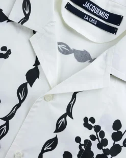 Clearance JACQUEMUS La Chemise Jean Print Mimosa Frise Black printmimosafriseblack