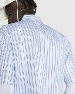 Store JACQUEMUS La Chemise Manches Courte Print Blue Stripe printbluestripe