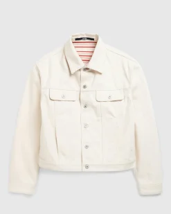 Fashion JACQUEMUS La Veste De-Nimes Off-White/Red Stripe off-white/redstripe