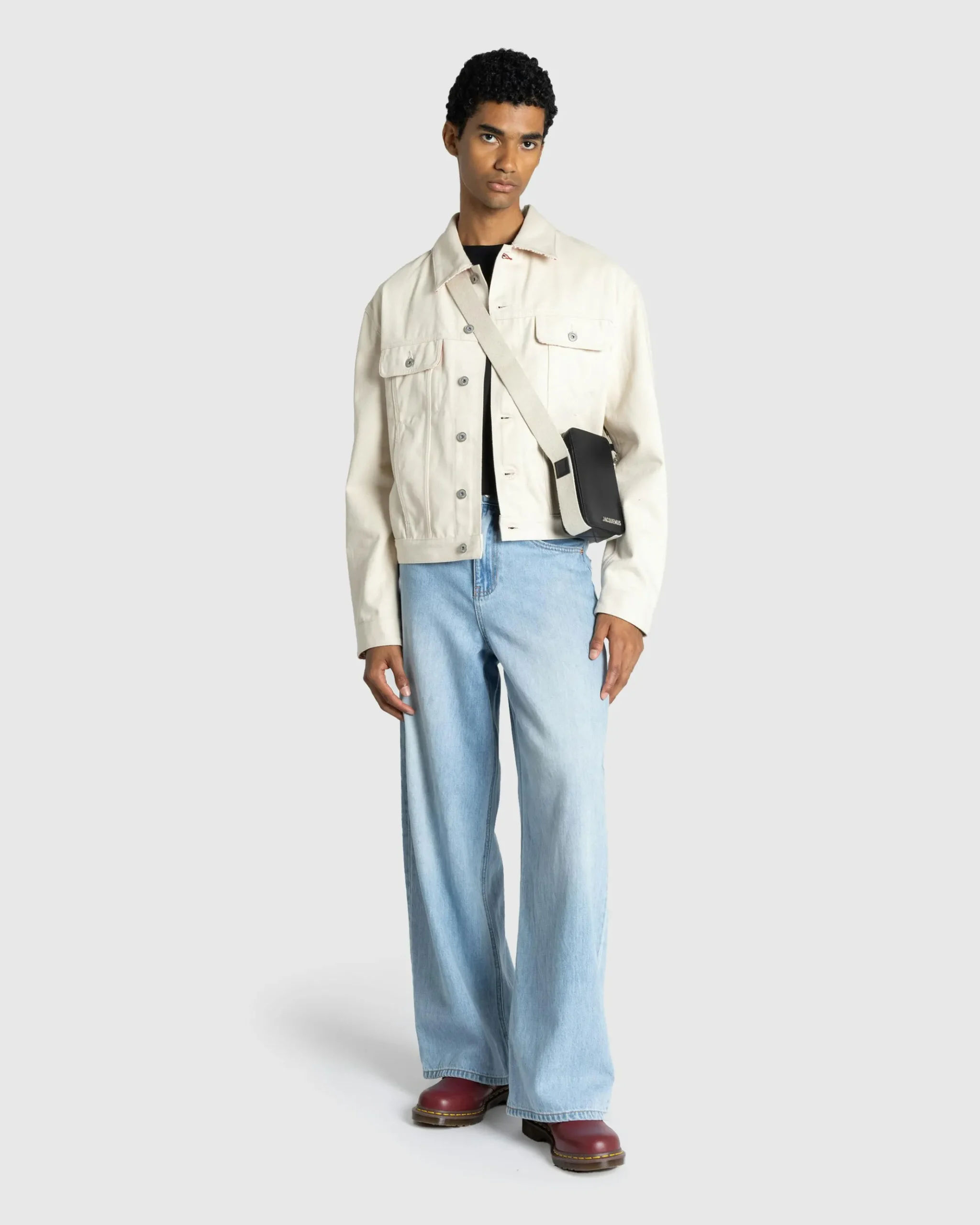 Fashion JACQUEMUS La Veste De-Nimes Off-White/Red Stripe off-white/redstripe