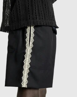 Cheap Bode Lacework Shorts black