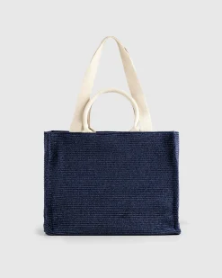 Fashion Marni Large Raffia Tote Bag ultramarine