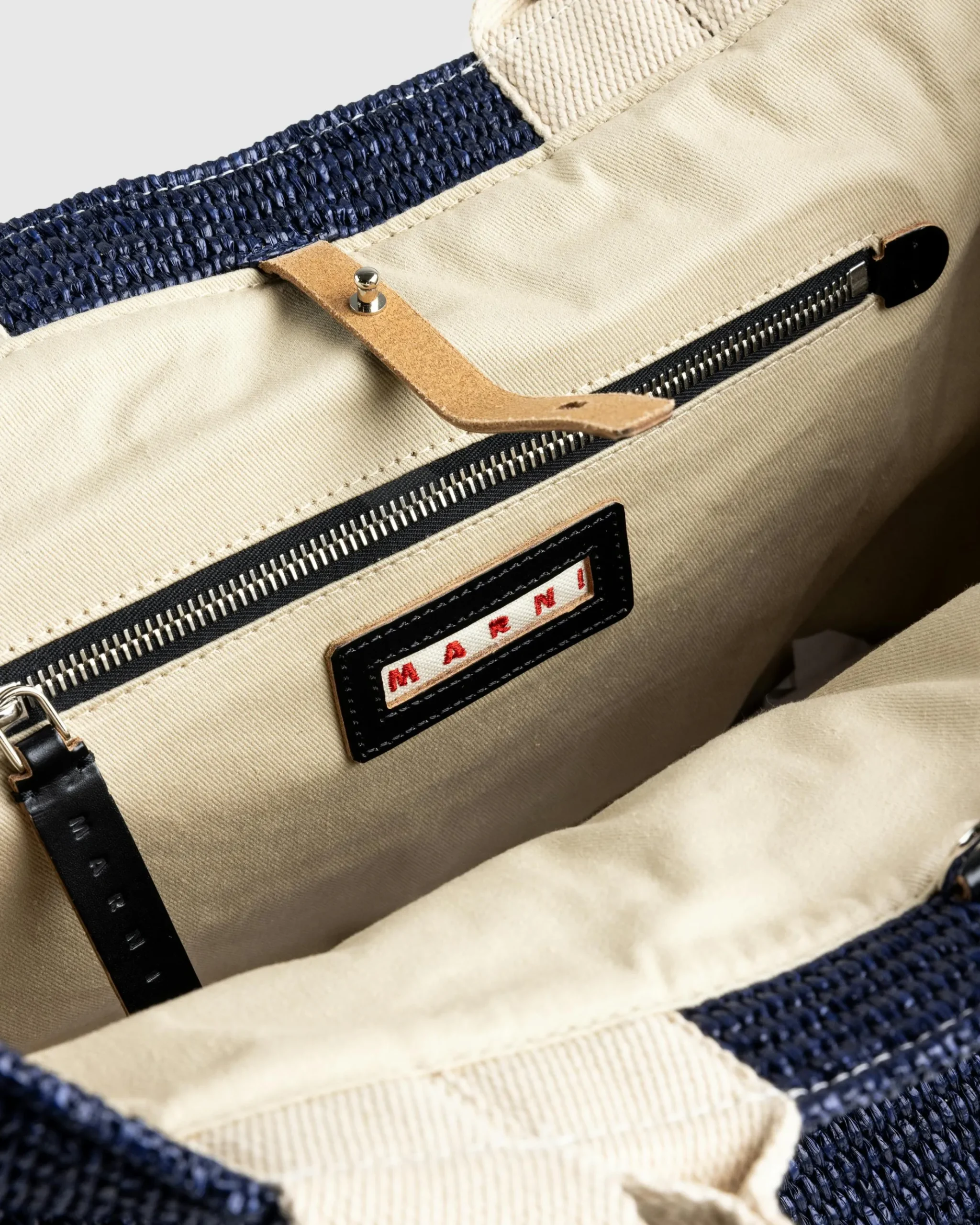 Fashion Marni Large Raffia Tote Bag ultramarine
