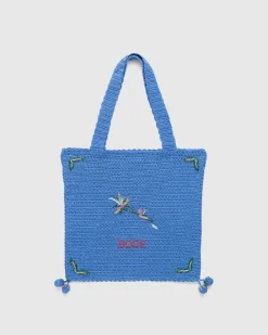 Hot Bode Laurel Crochet Tote blue