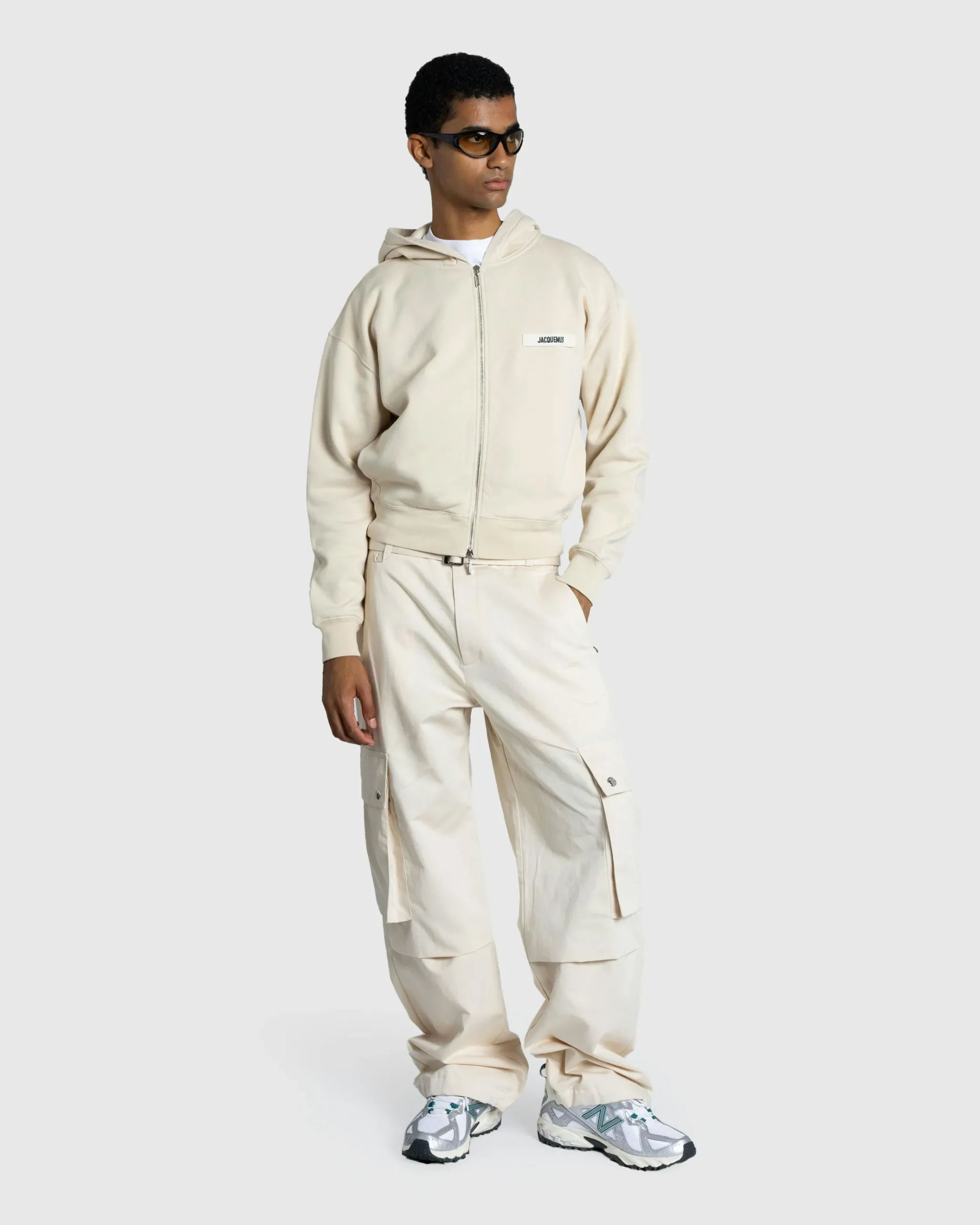 Hot JACQUEMUS Le Hoodie Zip Gros Grain beige