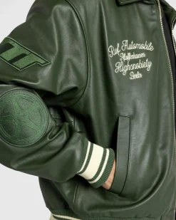 Cheap RUF Leather Bomber green