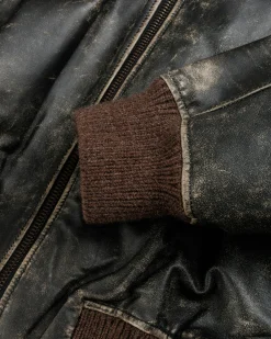Cheap Acne Studios Leather Bomber Jacket black