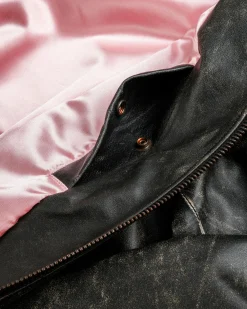 Cheap Acne Studios Leather Bomber Jacket black