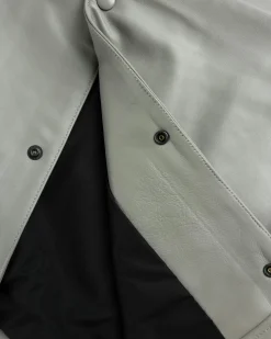 Best Sale Highsnobiety HS05 Leather Shirt Jacket Beige unavailable