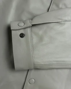 Best Sale Highsnobiety HS05 Leather Shirt Jacket Beige unavailable