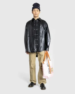New Acne Studios Leather Shirt Jacket black
