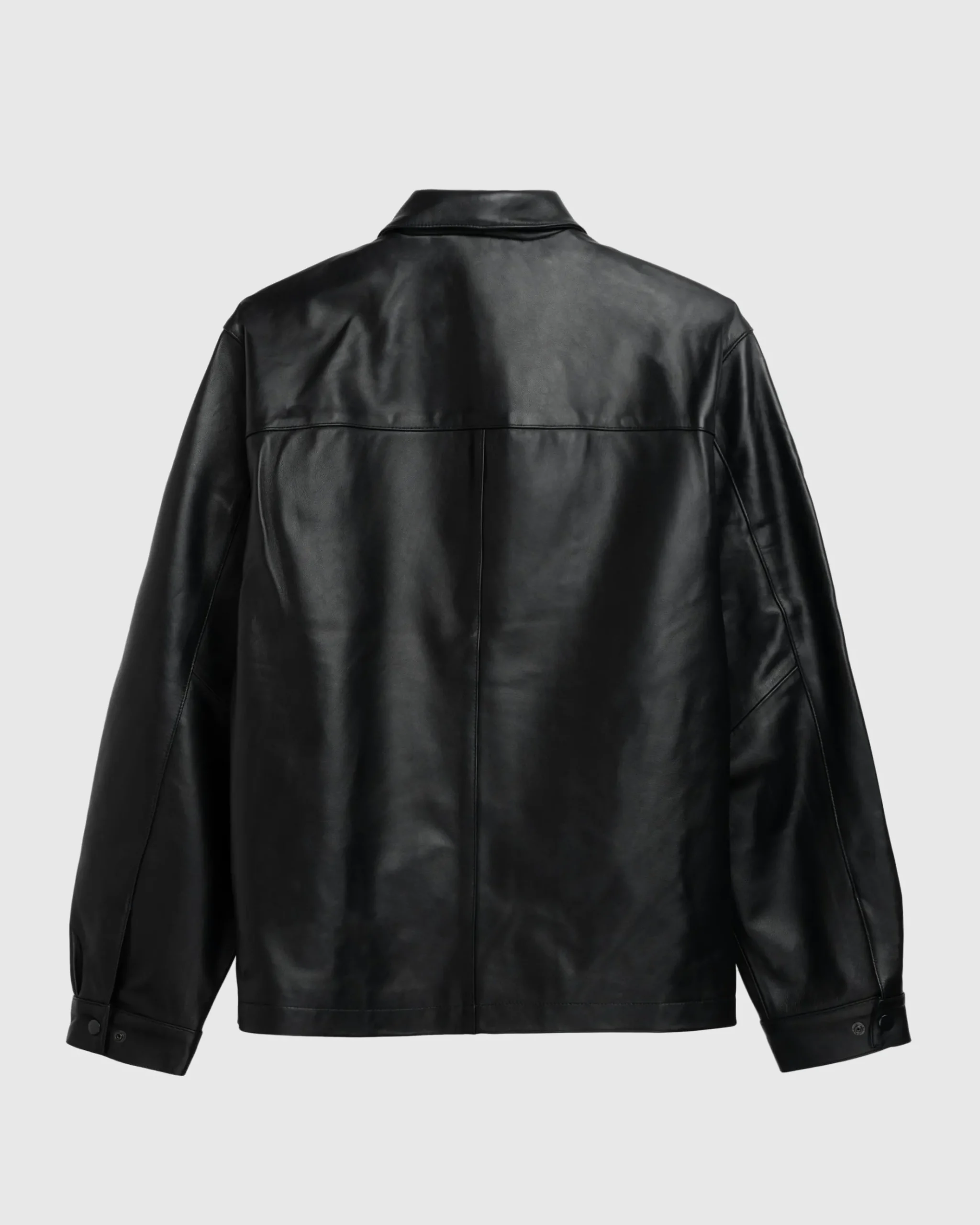 Shop Highsnobiety HS05 Leather Shirt Jacket black