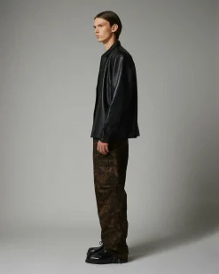 Shop Highsnobiety HS05 Leather Shirt Jacket black