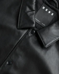 Shop Highsnobiety HS05 Leather Shirt Jacket black