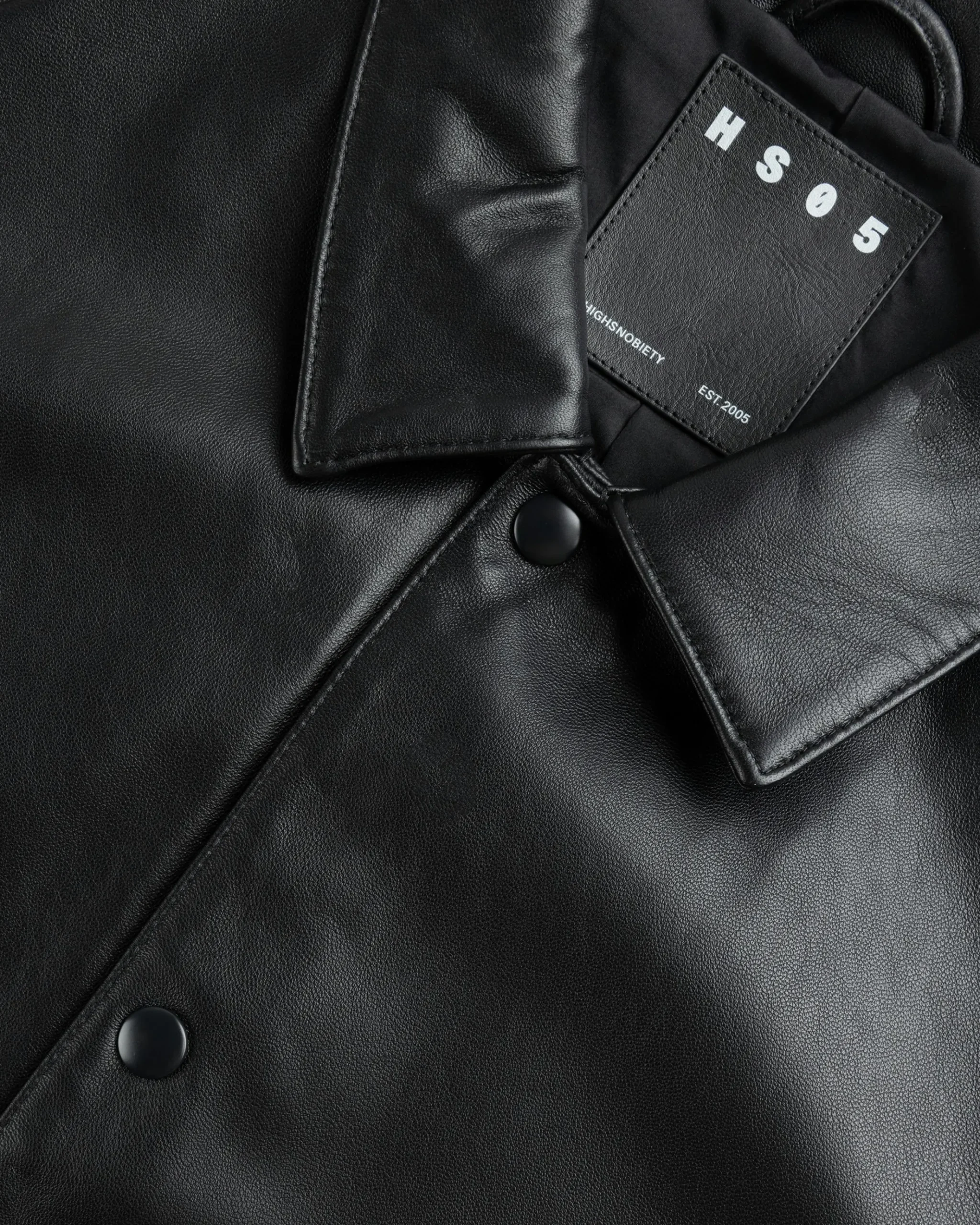 Shop Highsnobiety HS05 Leather Shirt Jacket black
