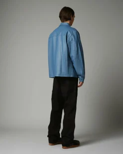New Highsnobiety HS05 Leather Shirt Jacket Blue unavailable