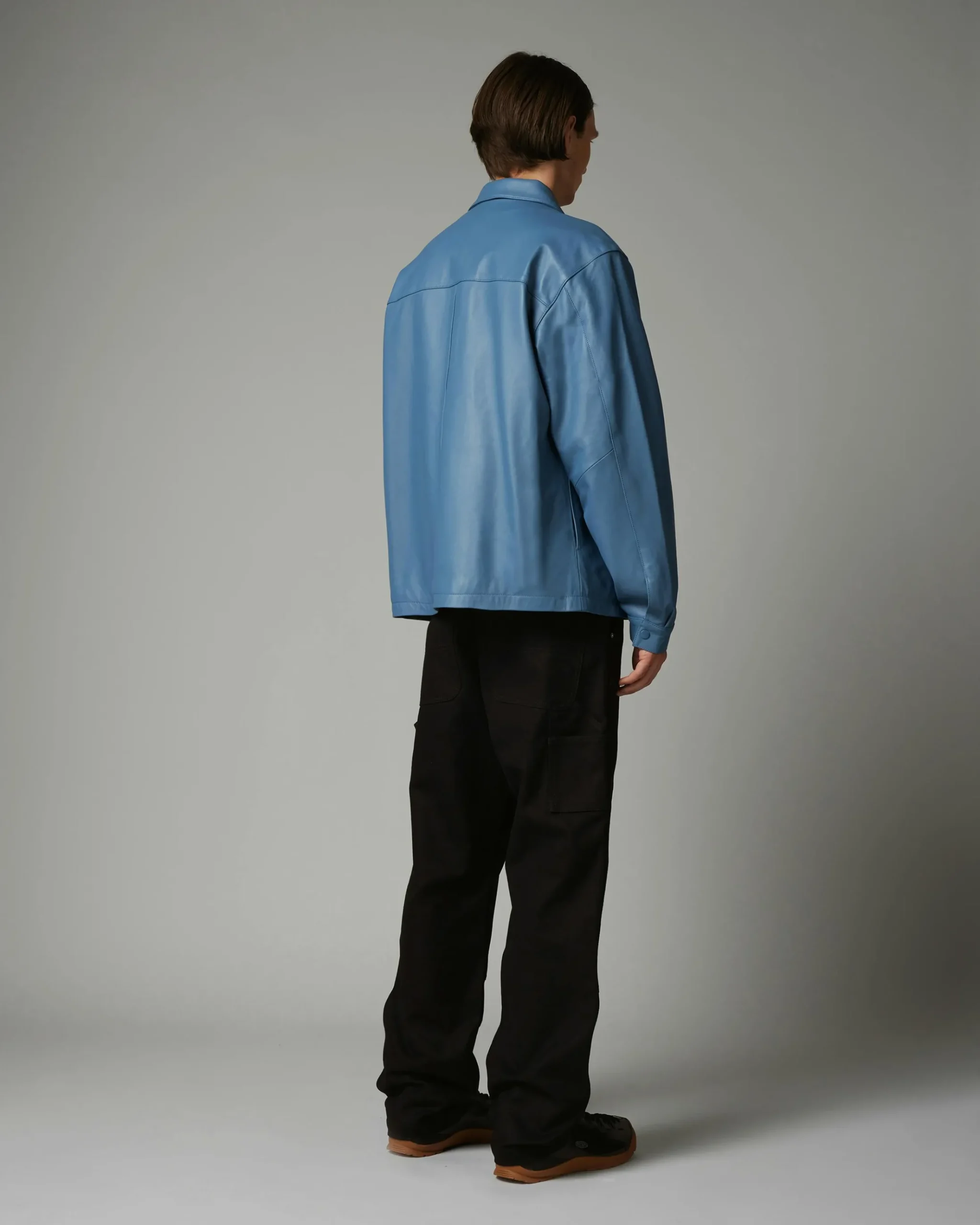 New Highsnobiety HS05 Leather Shirt Jacket Blue unavailable