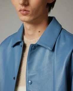 New Highsnobiety HS05 Leather Shirt Jacket Blue unavailable