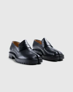 Online Maison Margiela Leather Tabi Mocassin Black black/washed