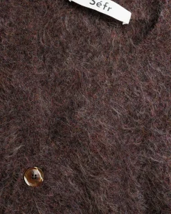 Store Séfr Lee Cardigan Lilac Melange Alpaca lilacmelangealpaca