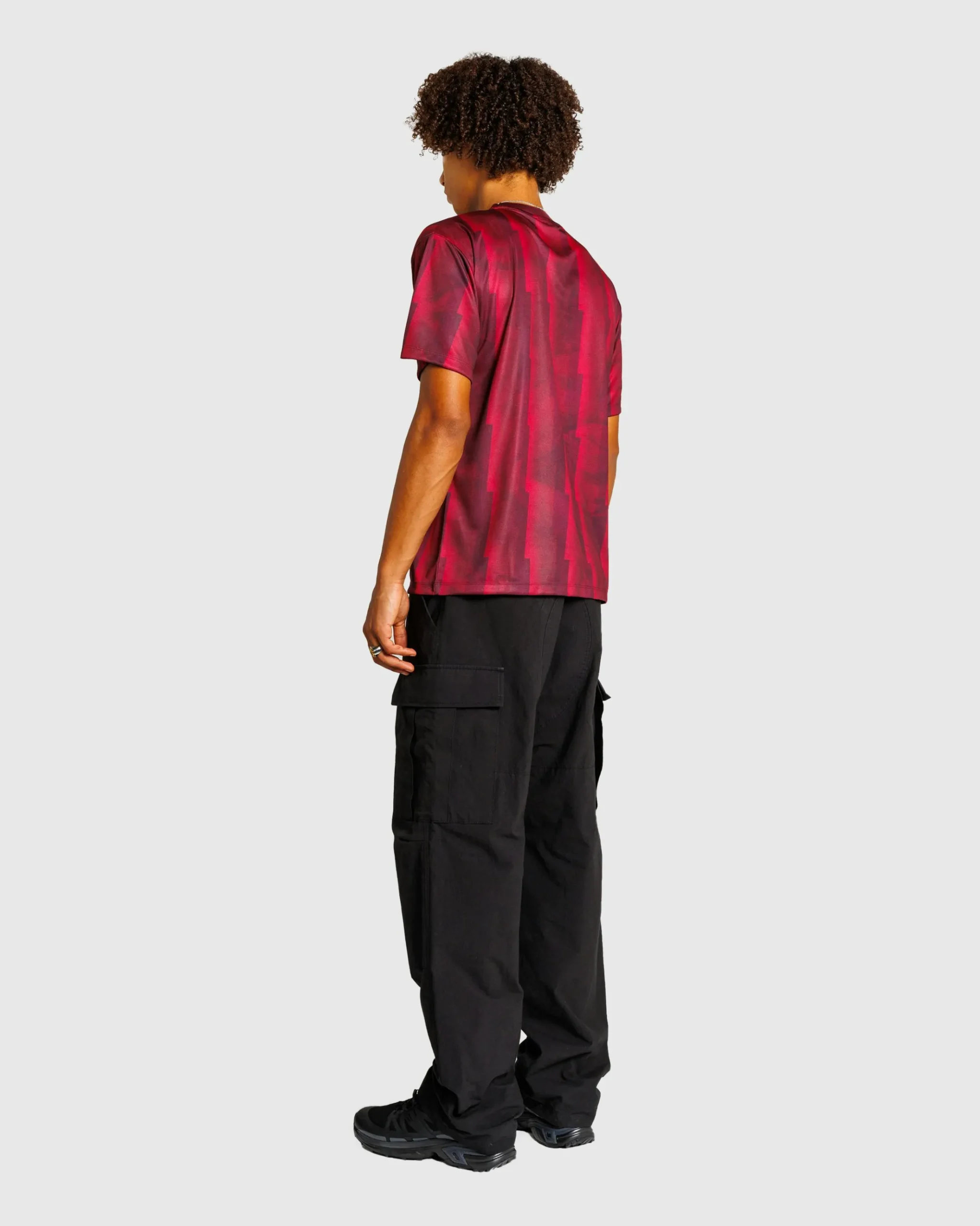 Cheap Aries Lightning Stripe Poly Tee red